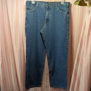 Relaxed Fit Men's Jeans in Classic Blue Denim